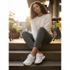 Adidasi dama casual albi cu verde 30664